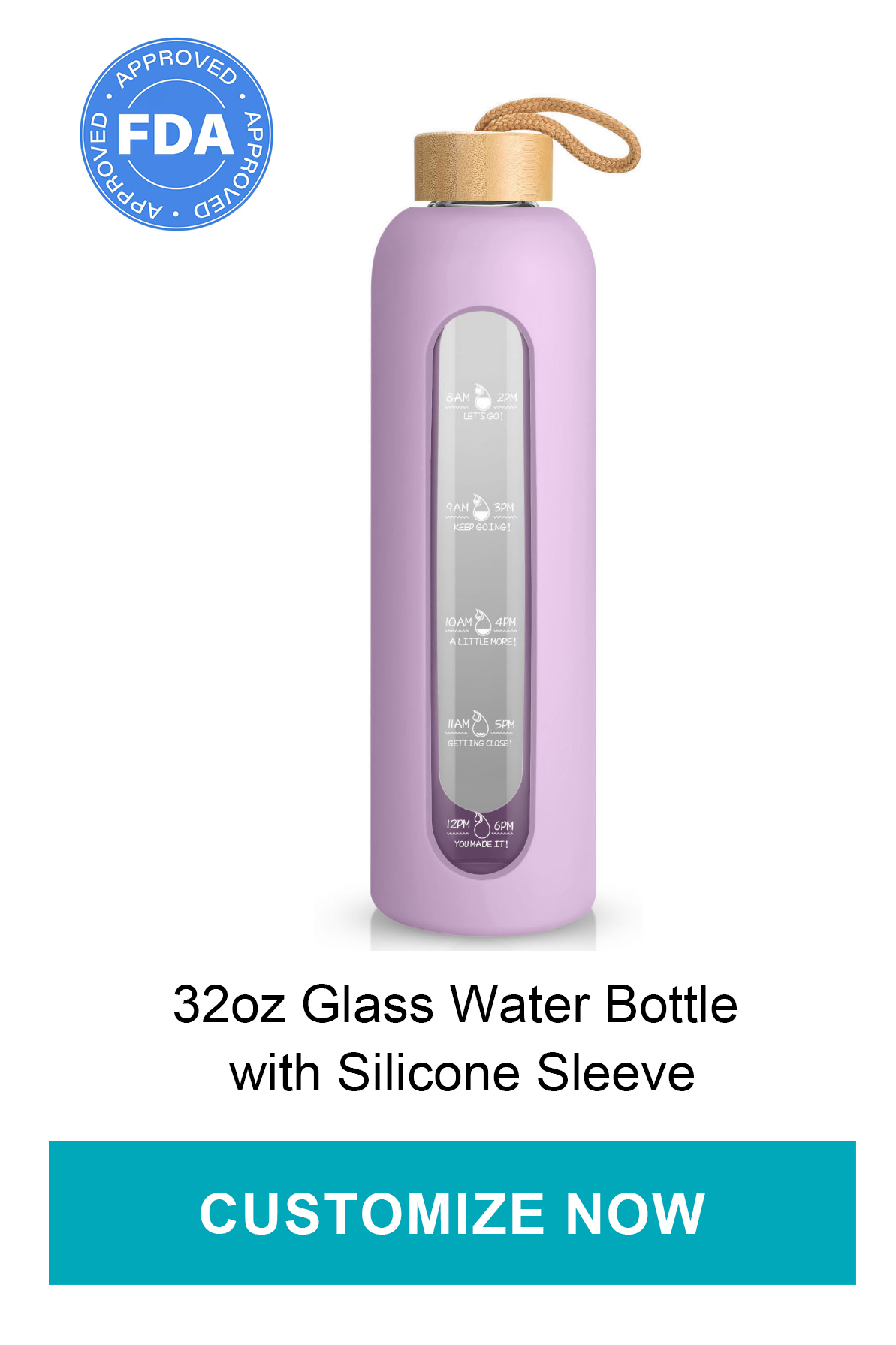 custom glass water bottle with logo for bulk orders
